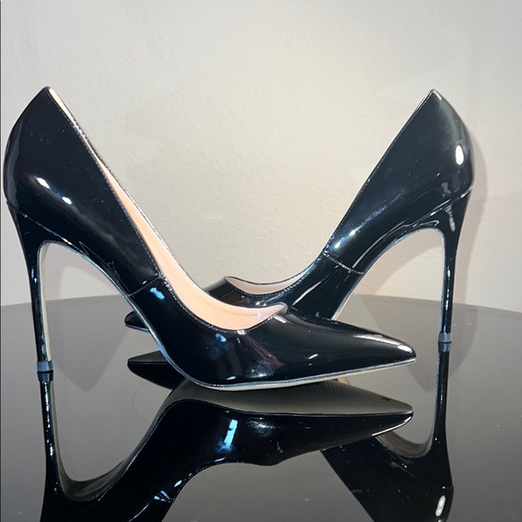 Coleter Shoes - Coleter Women’s 🖤 Black 4" Glossy Timeless Stilettos Pointed-Toe Heels Size 6.5